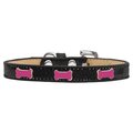 Mirage Pet Products Pink Bone Widget Dog CollarBlack Ice Cream Size 16 633-3 BK16